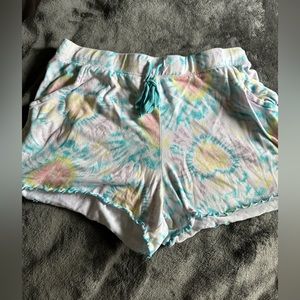 Tie dye colored sleep shorts